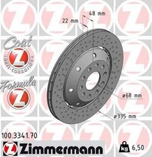 ZIMMERMANN Formula Z Coat Z Disque de frein Arrière gauche pour AUDI A6 C5 Avant