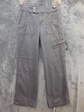 Natural Reflections Cargo Pants Womens 2 Gray Twill Straight Leg Utility Casual