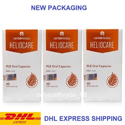 3x Heliocare Oral Sunblock Supplement (60 Caps) Skin Anti-Aging Sun Protection