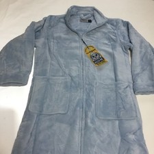 Alexander Del Rossa Long Fleece Zip Up Robe With Pockets Size M - B137