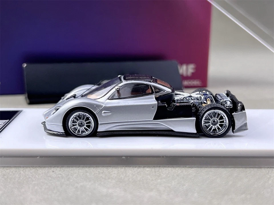 LMF 1/64 比例 Pagani Zonda C12s 银色压铸汽车模型玩具礼物 全新带盒 — 第 2/4 张图片