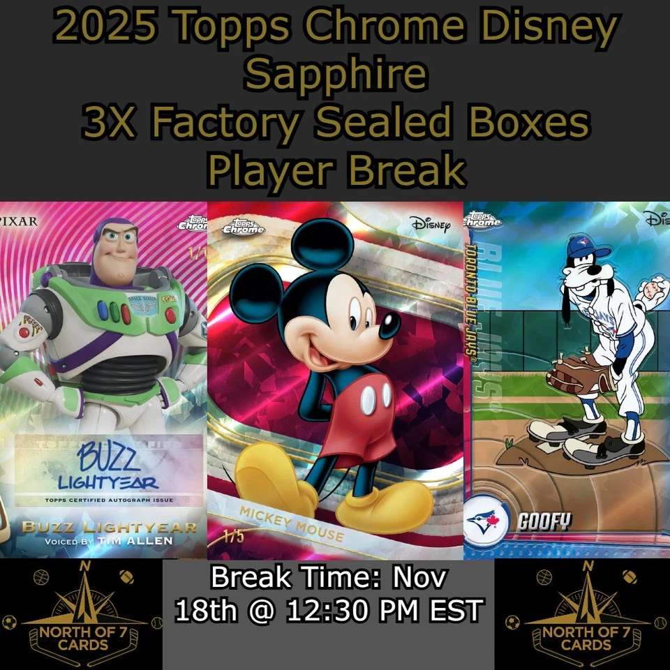 Mickey Mouse - 2025 Topps Cromo Zafiro Disney - Caja 3X Personaje Break #1 Foto 3 de 3
