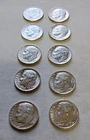 Lot of 10 - U.S. 90% Silver Roosevelt Dimes 1963- 1964 Various Mints $1 Face #26