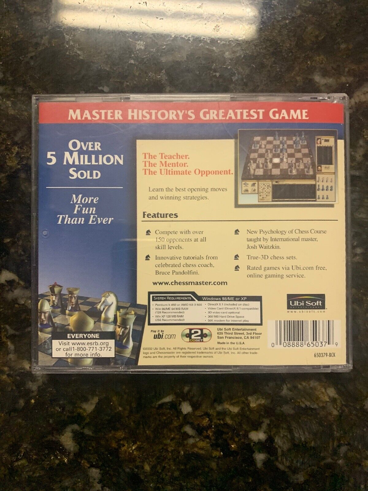 Chessmaster 9000 PC CD Rom Two Disc Ubi Soft Jewel Case Edition