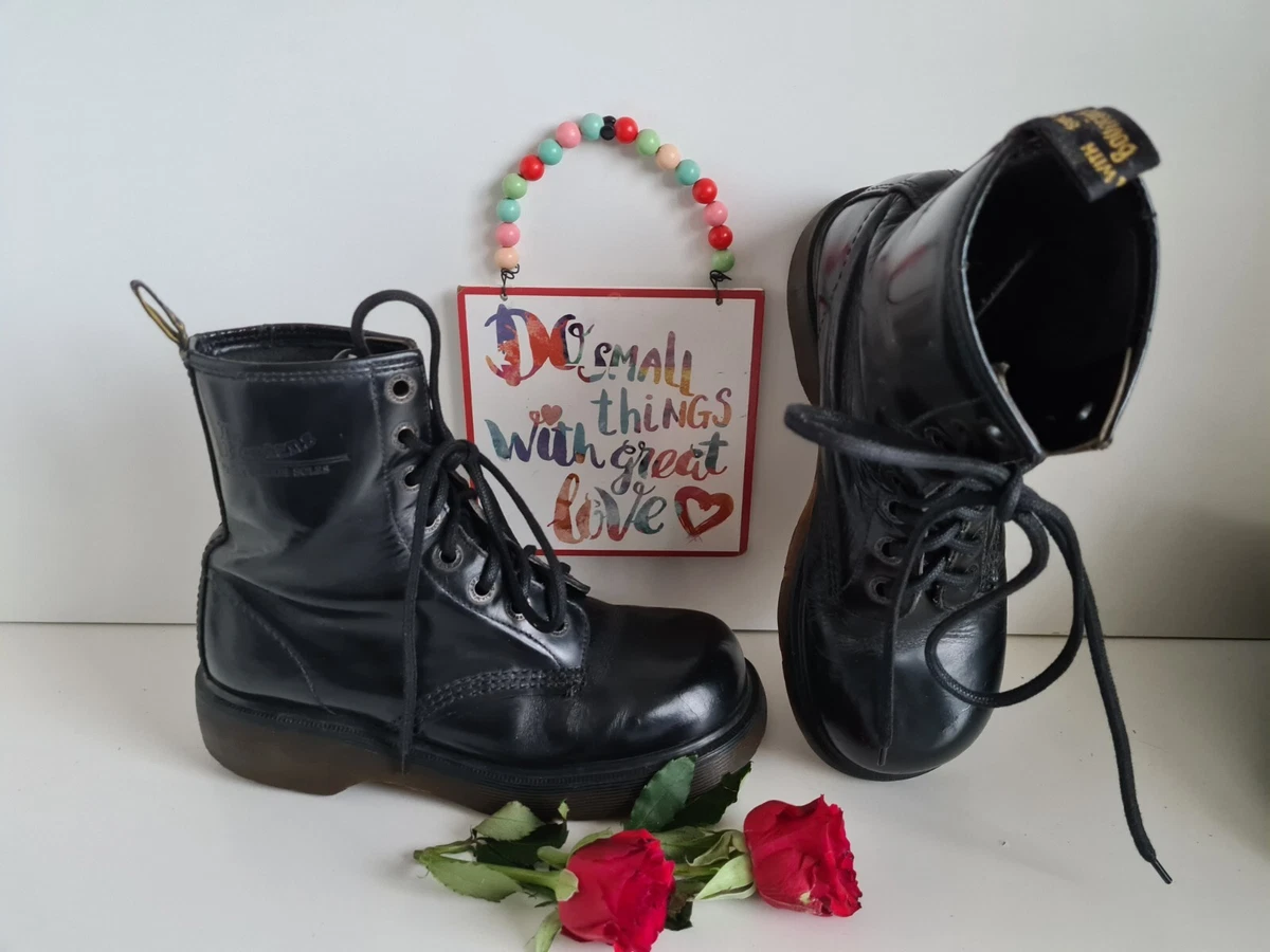 Dr Martens platform quad sole chunky vintage black England boots