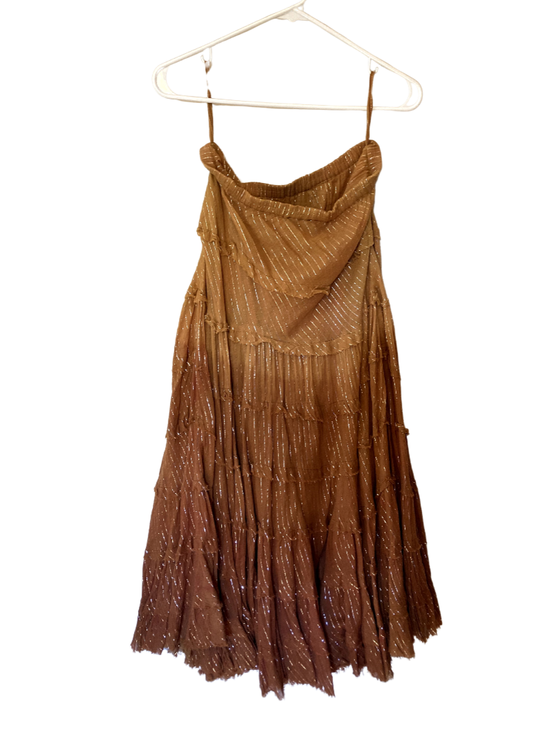 Vintage Flower (brand) Gold Dress - 100% Cotton - Women's