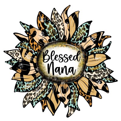 3  Blessed Nana Sticker Cute Sunflower Leopard Print