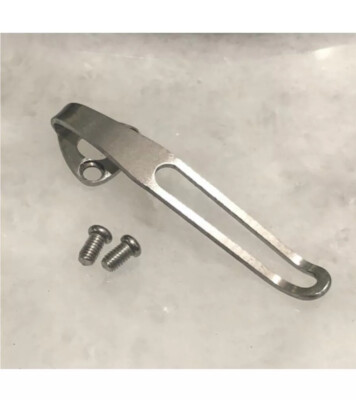 Raw Titanium Pocket Clip For Spyderco Ambitious Tenacious Persistence Resilience