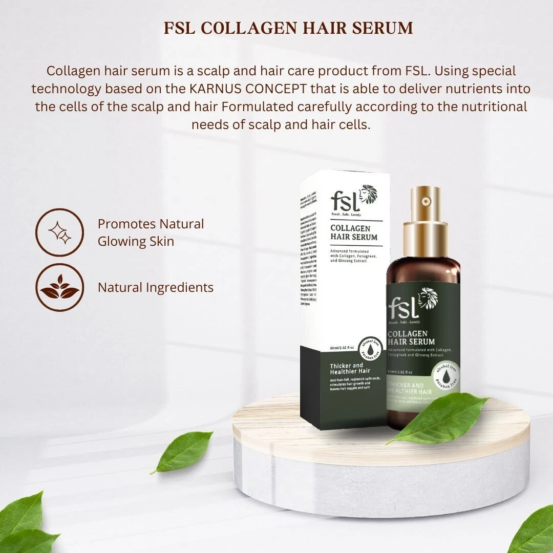 FSL Collagen Hair Serum nutrients into scalp and hair cells