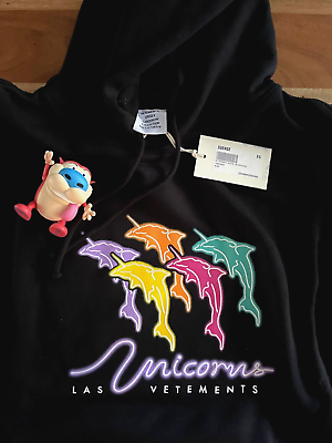 New Vetements Unicorn Dolphin Hoodie Black XS Las Vegas CPFM New Vetements Unicorn Dolphin Hoodie Black XS Las Vegas CPFM
