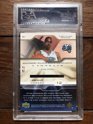 Pop 3 ! /100! PSA 9! 2004-05 Dwight Howard UD Pro Sigs Gold Rookie  display picture 1