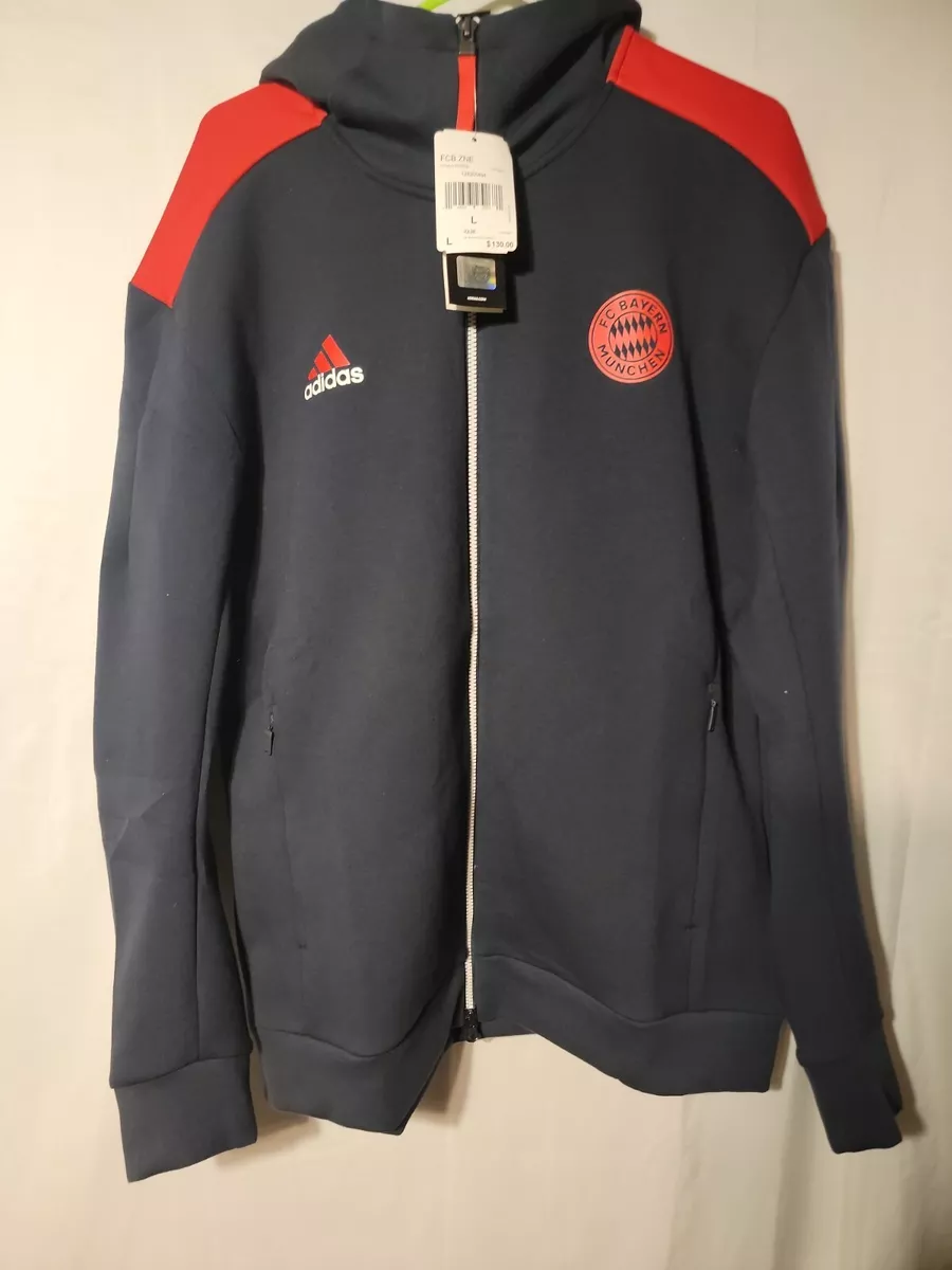 Joseph Banks vredig Zeug ADIDAS Z.N.E. ANTHEM FC BAYERN MEN FULL ZIP HOODIE JACKET NAVY SIZE LARGE |  eBay