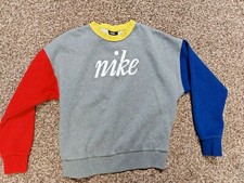Women's Nike Gray Sweatshirt w/multi rainbow detail BIG XS GREAT