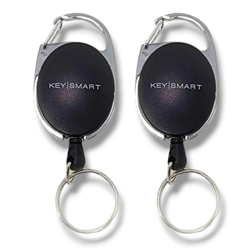 2 KeySmart einziehbarer Karabiner - Gürtelclip Schlüsselring Rolle. Einziehbarer Schlüsselanhänger  - Bild 1 von 4