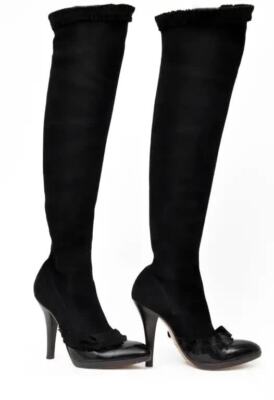 A/W 2001 Tom Ford for Yves Saint Laurent Black Over the Knee Boots