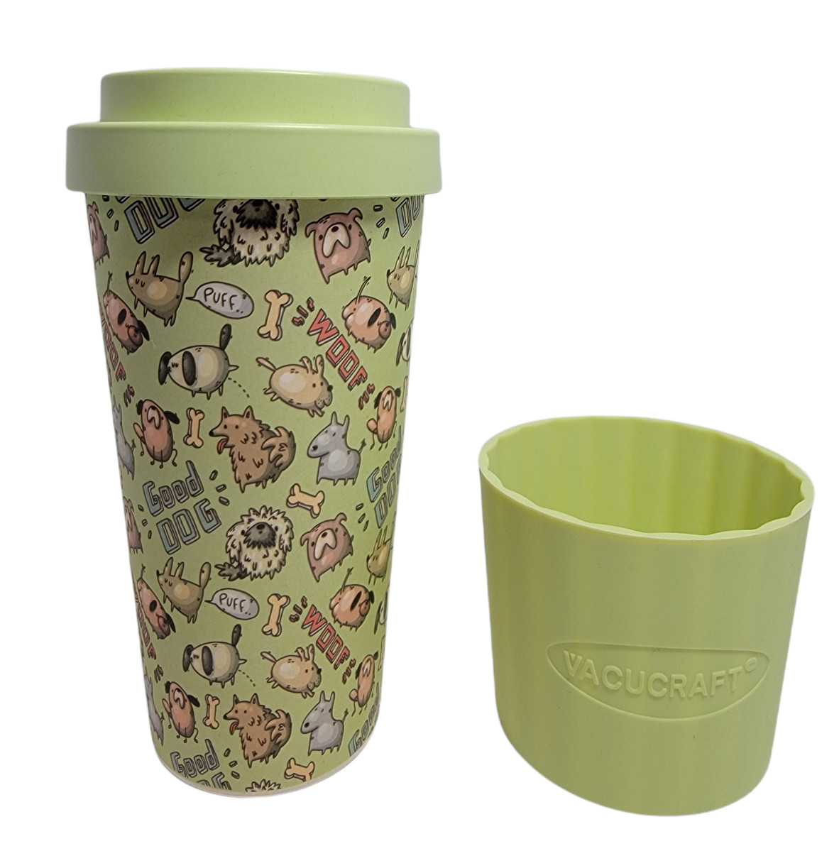 Tumbler Cup Go Travel Mug Green Dog Fun
