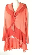Jerry T Womens Peach Crinkle Jacket 3x 26 28 Plus Size Sr7110