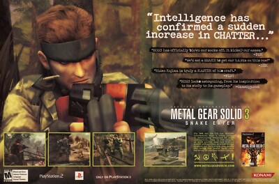 Metal Gear Solid 3 Snake Eater Playstation 2 PS2 PC Promo Ad Art