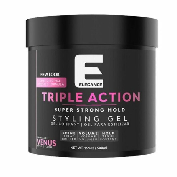 Elegance Triple Action Styling Hair GEL 500ml Pink for sale online eBay