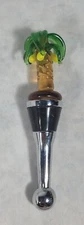 Palm Tree Bottle Wine Stopper Art Blown Glass Wine Barware Beach