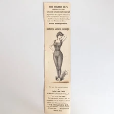 Late 19th-Century Trade Card Holmes Co Boston Union Undergarment Fold-Out Design