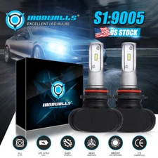 IRONWALLS LED Headlight Bulbs Conversion Kit 9005 High Low Beam Xenon White HID