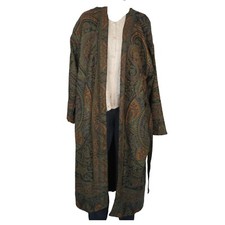 Coat/robe | Jamawar Designer| Full Sleeve| Handloomed| Merino Boiled Wool | Teal