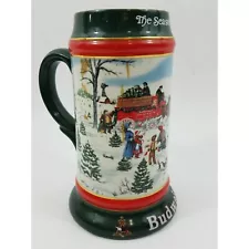 Anheuser Busch Beer Stein Mug Budweiser The Season's Best 1991 Holiday Series
