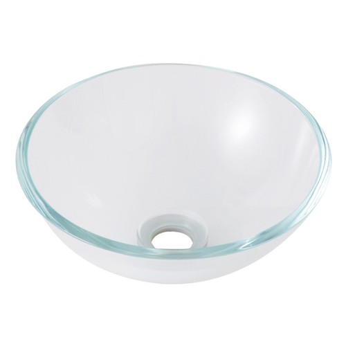 CRYSTAL CLEAR GLASS BASIN SINK WASH BOWL CLEAR BATHROOM CLOAKROOM 420mm - Picture 5 of 15