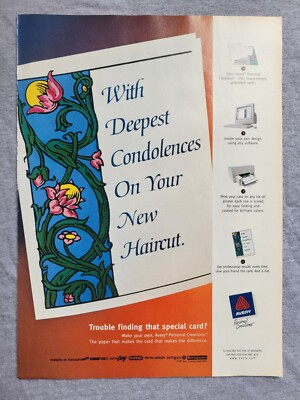 1997 Magazine Advertisement Page Avery Personal Creations Labels Card Vintage Ad