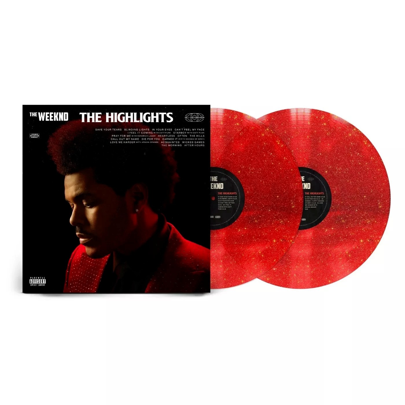 The Weeknd Weekend The Highlights Exclusive Red Sparkle Glitter Color Vinyl 2XLP