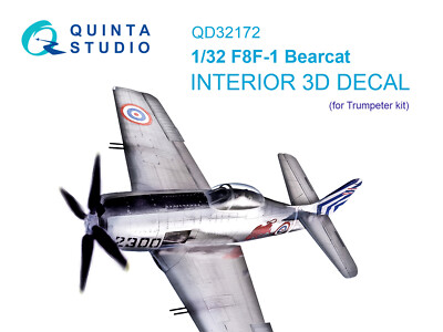 Quinta Studio 1/32 F8F-1 Bearcat 3D-gedrucktes & farbiges Interieur...
