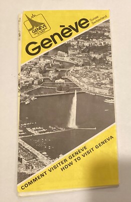 Visit Geneva Switzerland 1983 Map Brochure Guide N6
