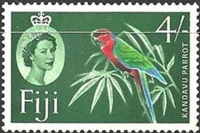 Timbre Oiseaux Perroquet Fidji 166Aa * (71237ER)