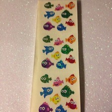 1 SHT 3 sqs SANDYLION VINTAGE PRISMATIC STICKERS RARE FISH SEA GOOGLE EYE FISH
