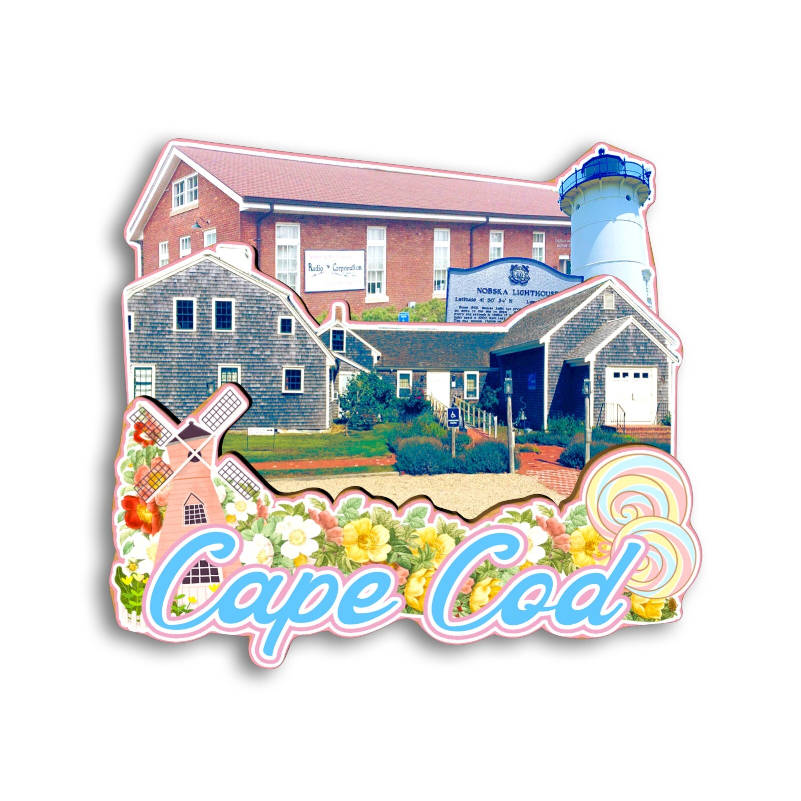 Cape Cod Massachusetts USA Refrigerator magnet 3D travel souvenirs wood craft