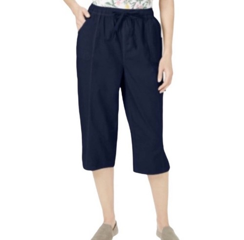 Karen Scott Edna Capri Pants Blue Womens Petite Small NWT