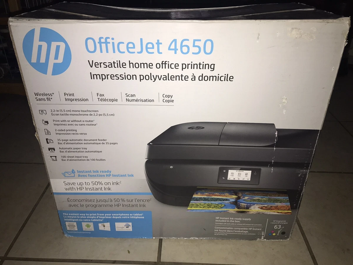 HP Officejet 4650 All-in-One Printer - Black (F1J03A) BrandNewSealed  Hp63ink 889296269809