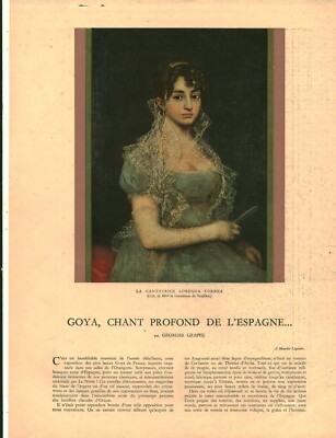 Altes Dokument Goya Tiefer Gesang aus Spanien 1938 aus Zeitschrift