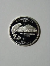 2007 S SILVER GEM PROOF WASHINGTON STATE QUARTER 90% SILVER FREE SHIP