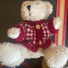 HugFun International 9  Plush Teddy Bear w/Red Sweater Collectible 1998 - Mint