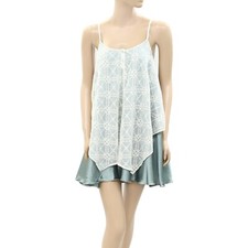 Kimchi Blue Urban Outfitters Embroidered Slip Tank Mini Dress Swing XS 184250