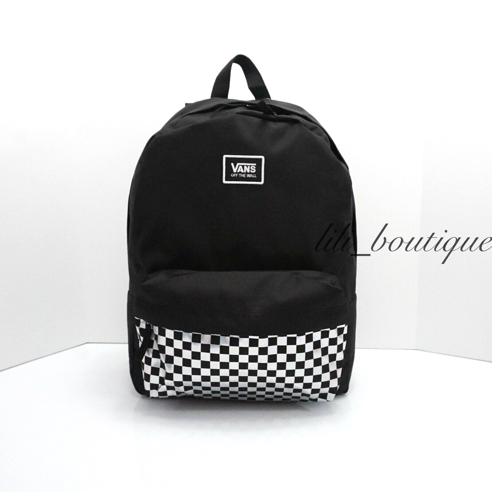 vans realm black canvas backpack