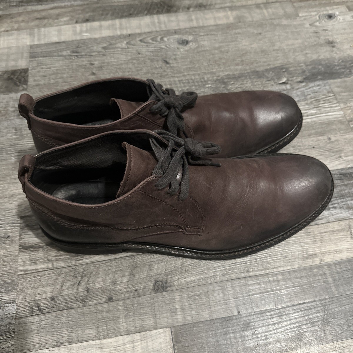 John‎ Varvatos Leather Lace Up Chukka Boots Men\'s Size 9M Brown John Varvatos Boots Brown Leather Chukka Lace Up Ankle Mens  main image 2