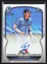 Luis Garcia 2023 Bowman cromo primer refractor automático/499 #CPA-LG Toronto Blue Jays