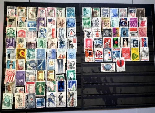 US STAMPS COLLECTION OF 100 DIFFERENT US COMMEMORATIVES USED OVER 60 YEARS OLD