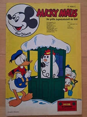 Mickey Mouse No. 7 from 13.2.1971 with MMK Newspaper, Collection Corner, Football Album Excellent