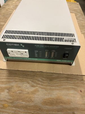 Cotek S1500-124 1500W Pure Sine Wave Inverter  Built In Voltage/Watt Meter New