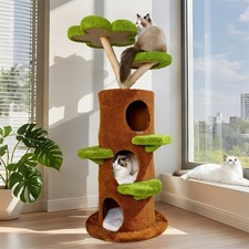 Tall Cat Tower Multi-level Stable Cat Activity Tree Cat Play House w/Cozy Plush