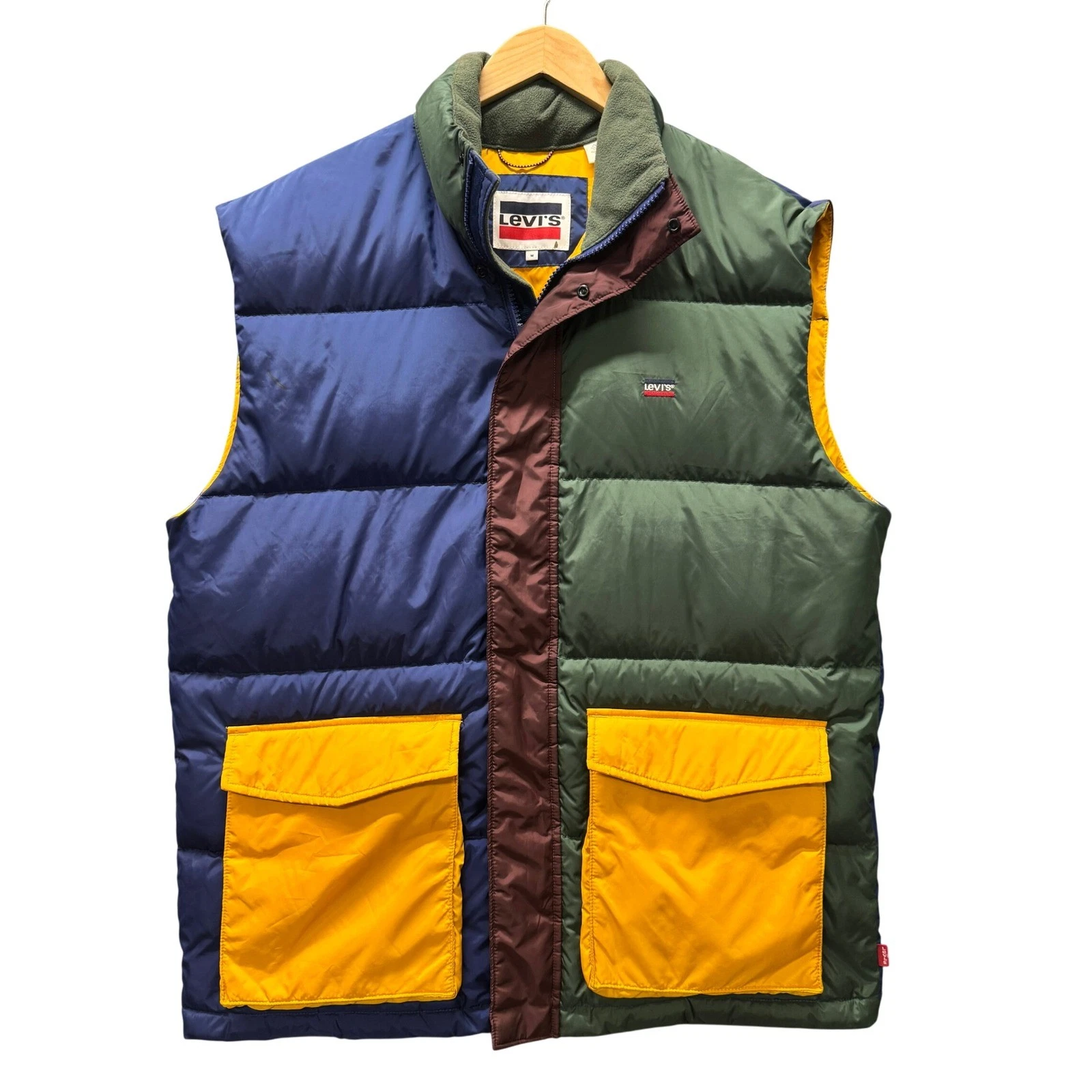 Levi's Puffer Vest Mens Medium Colorblock Stay Loose Fillmore Down Jacket
